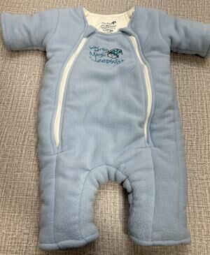 Baby Merlin's Magic Sleep Suit Sleepsuit Blue Fleece Swaddle Transition L 6-9 m
